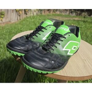Lotto Stadio TF Soccer Shoes Men's Black Green Turf Football Cleats sz 11